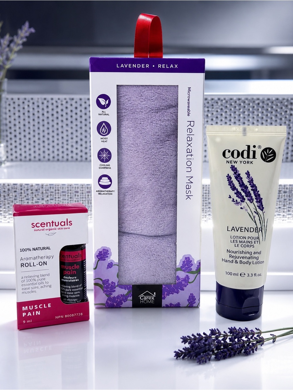 Lavender Lotion and Relaxation mask- Scentuals muscle pain relief